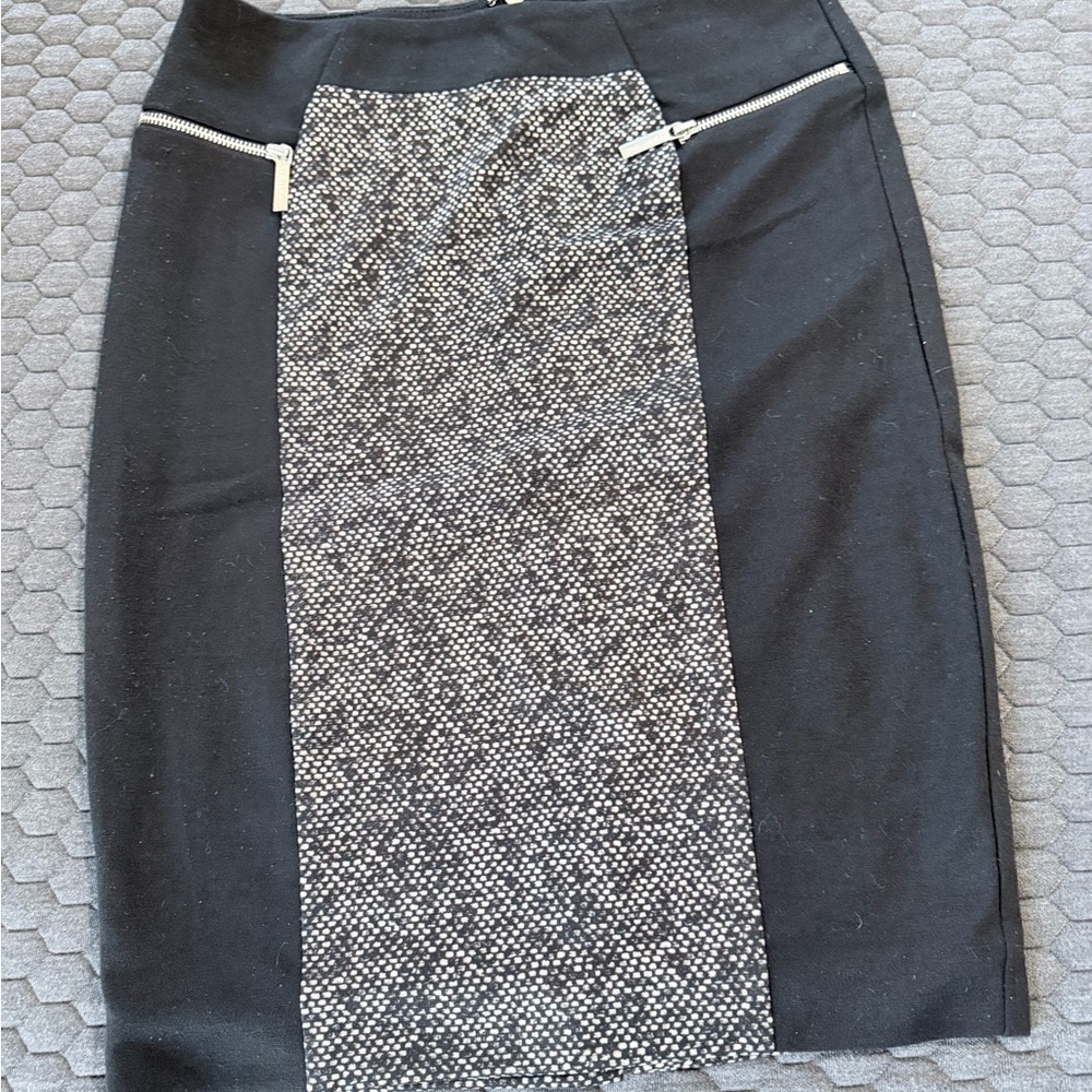 Michael Kors Black and Gray Pencil Skirt